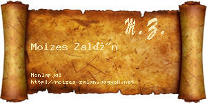 Moizes Zalán névjegykártya